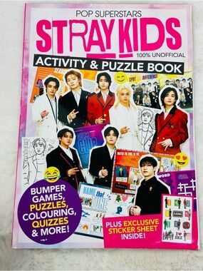 Pop superstars stray kids activity, and puzzle book with sticker sheet